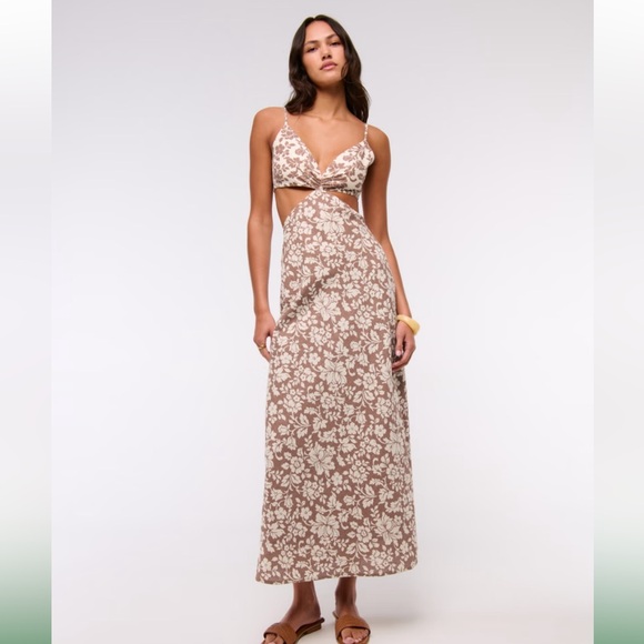 Abercrombie & Fitch Julia Slip Cutout Maxi Dress Petite Medium - Picture 1 of 8